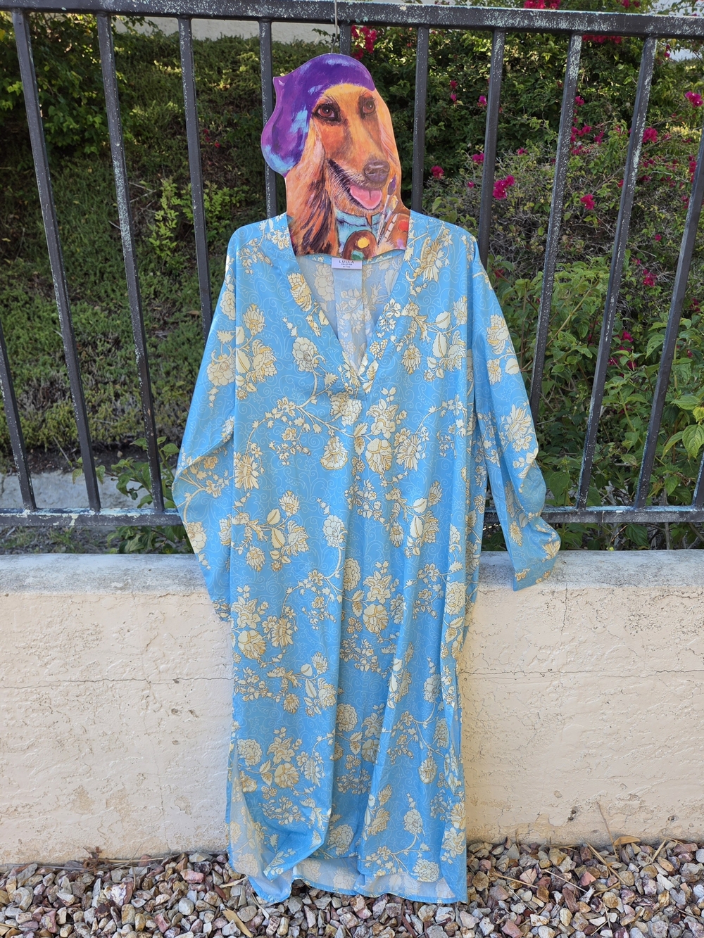 Blue & Gold Floral Women's Kaftan - Brand: